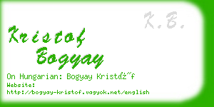 kristof bogyay business card